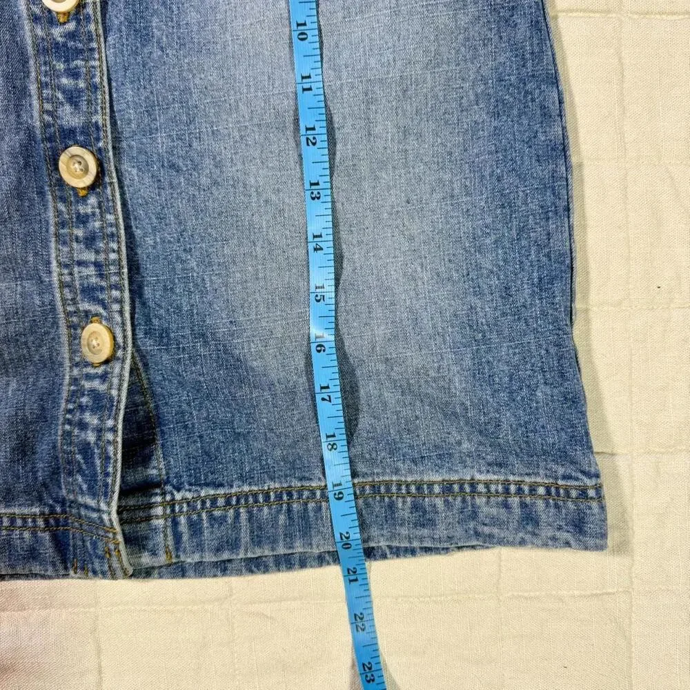 Y2K Ann Taylor LOFT‎ Button-Front Denim Skirt – Size 4